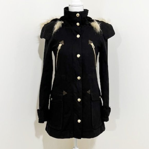Juicy Couture Tops - Juicy Couture Black Cotton Hooded Coat Jacket w/ Zipper Lining Women's